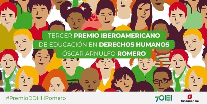 Cartel del Premio Iberoamericano de Educación en Derechos Humanos Óscar Arnulfo Romero (OEI)