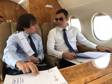 Pedro Sánchez en el Falcón (MONCLOA / ARCHIVO)