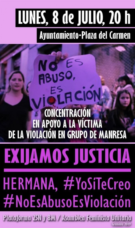 Concentración para apoyar a la víctima de Manresa (ASOCIACIONES DE GRANADA) Concentración para apoyar a la víctima de Manresa (ASOCIACIONES DE GRANADA)