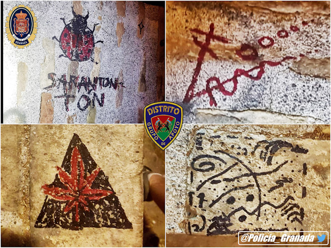 Pintadas realizadas en el Albaicín (POLICIA LOCAL) 