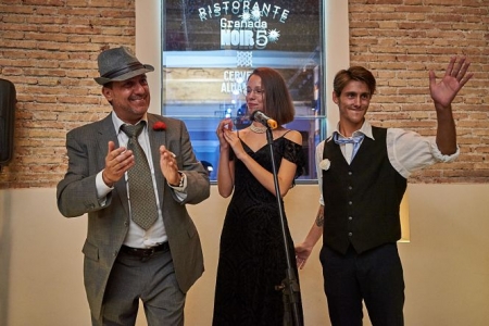 Tres actores que intervienen en la cena temática para celebrar el 50 aniversario de la publicación de `El Padrino` (GRANADA NOIR)