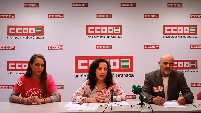 Miembros de CCOO en rueda de prensa (CCOO)