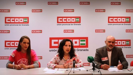 Miembros de CCOO en rueda de prensa (CCOO)
