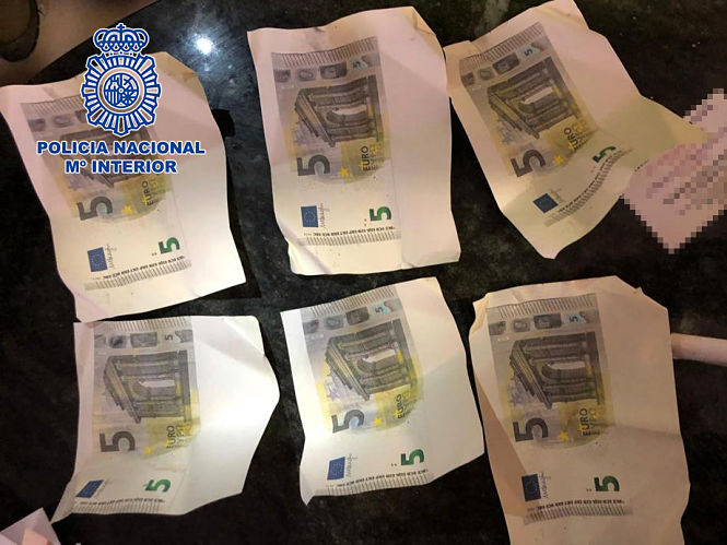 Billetes falsos incautados (POLICIA NACIONAL)