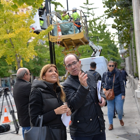 La concejala de mantenimiento, Eva Martín ha visitado la Gran Vía (JAVIER ALGARRA) La concejala de mantenimiento, Eva Martín ha visitado la Gran Vía (JAVIER ALGARRA)