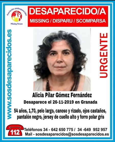 Alicia Pilar Gómez ya ha sido localizada Alicia Pilar Gómez ya ha sido localizada