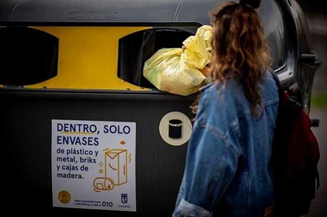 Reciclaje contenedor amarillo, recurso, archivo, basura, plástico, reciclar (ECOEMBES) 