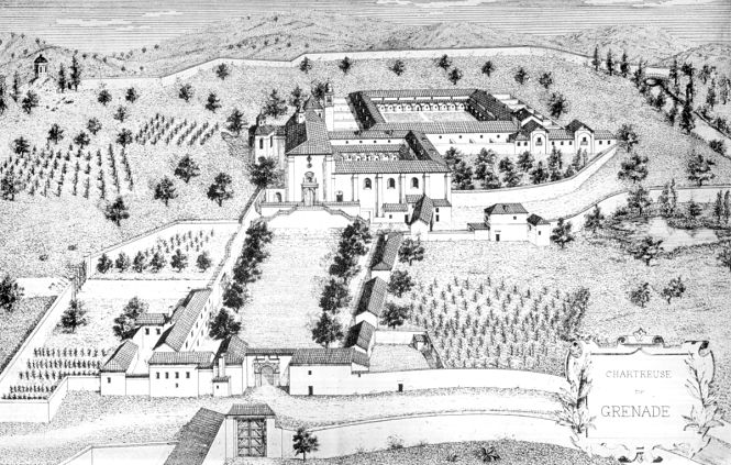 `Vista de la Cartuja de Granada`, perteneciente a la colección `Maisons de l`Ordre des Chartreux` (UGR)