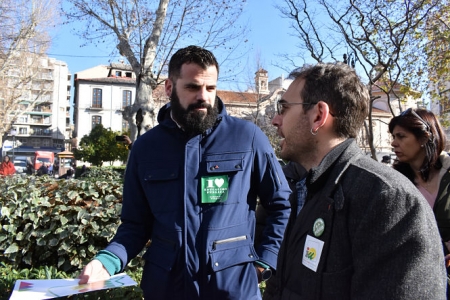 Chus Fernández y Toni Valero en la manifestación del jueves (IU)