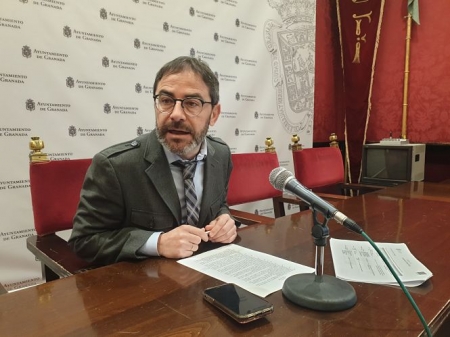 Miguel Ángel Fernández Madrid en rueda de prensa (PSOE)