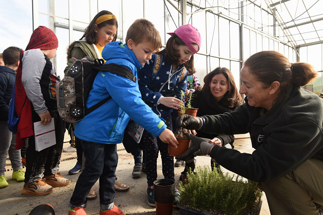Visita de escolares al Vivero Provincial (R. MARTÍNEZ / DIPGRA)