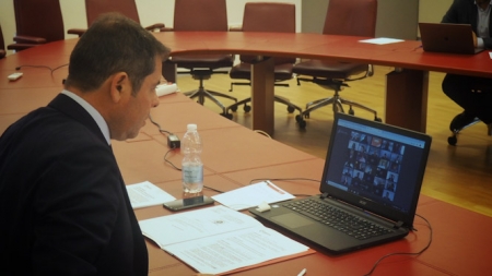 Gerardo Cuerva durante el pleno telemático (CÁMARA GRANADA) Gerardo Cuerva durante el pleno telemático (CÁMARA GRANADA)