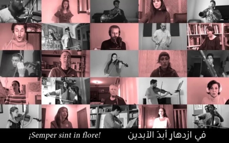 Imagen de la grabación del `Gaudeamus` (UGR) 