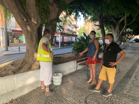 Tareas de embellecimiento en un paseo de Almuñécar (AYTO. ALMUÑECAR) 