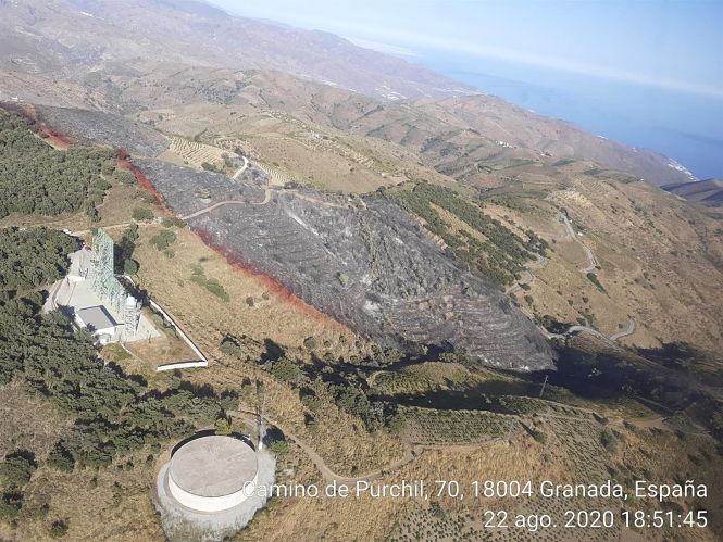 Superficie afectada por el fuego en Polopos (INFOCA) 