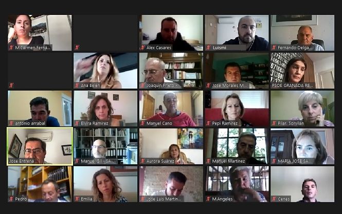 Imagen del encuentro telemático (PSOE) 