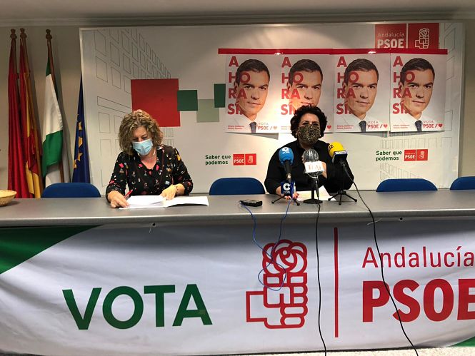 Imagen de la rueda de prensa en Guadix (PSOE)