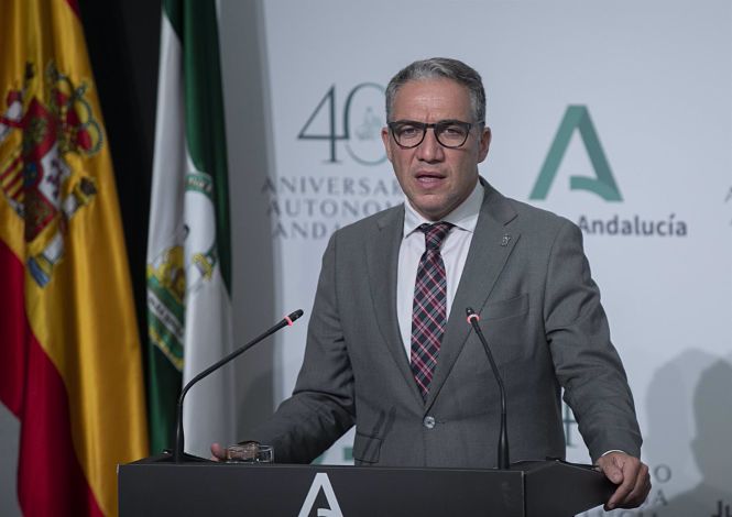 El consejero de Presidencia, Administraciones Públicas e Interior y Portavoz de la Junta de Andalucía, Elías Bendodo (MARÍA JOSÉ LÓPEZ / EUROPA PRESS)