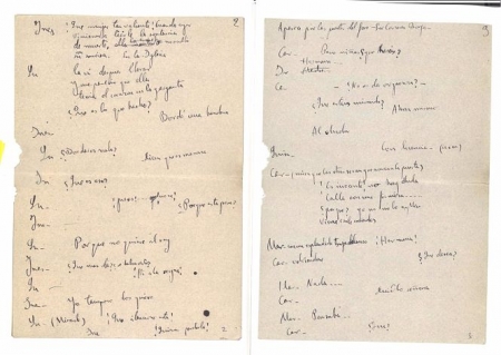 Páginas manuscritas del drama lorquiano `Mariana Pineda` (DIPUTACIÓN DE GRANADA) 