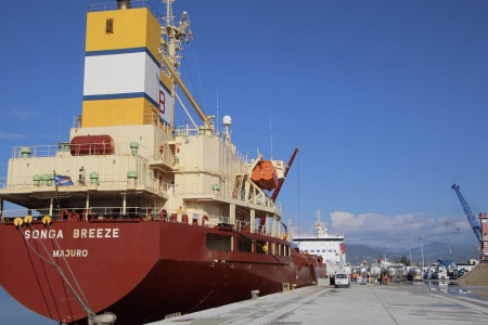 Descarga de melaza en el Muelle de las Azucenas (PUERTO)
