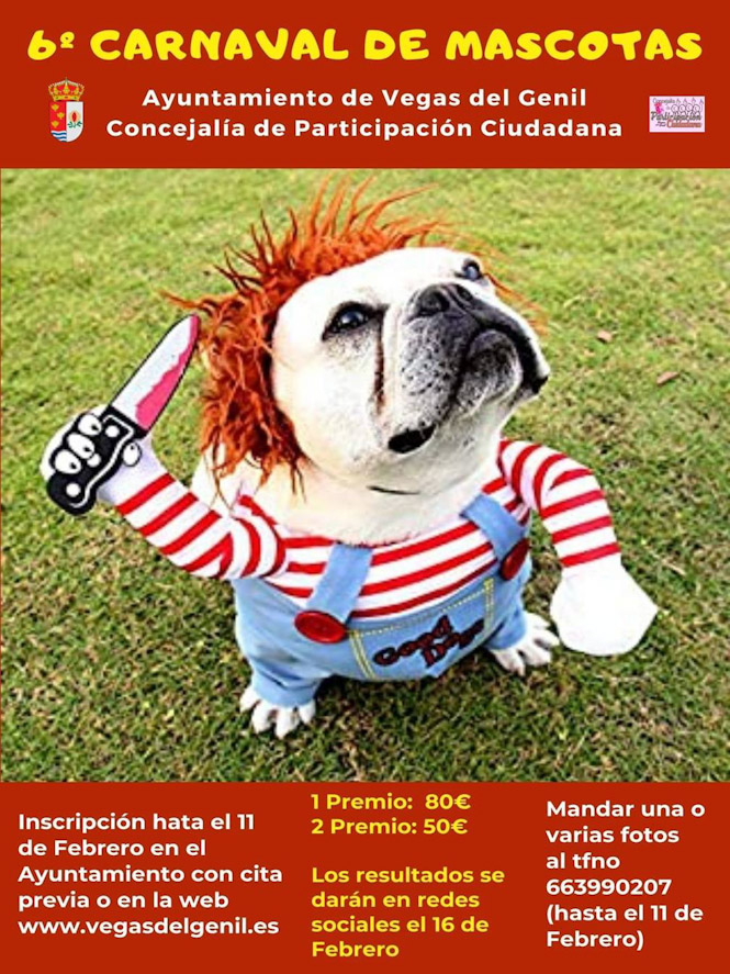Cartel del carnaval de mascotas (AYTO. VEGAS DEL GENIL)