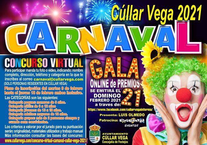 cartel del Carnaval virtual de Cúllar Vega (AYTO. CÚLLAR VEGA)