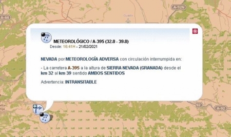 Cortada la A-395 (EMERGENCIAS 112) 