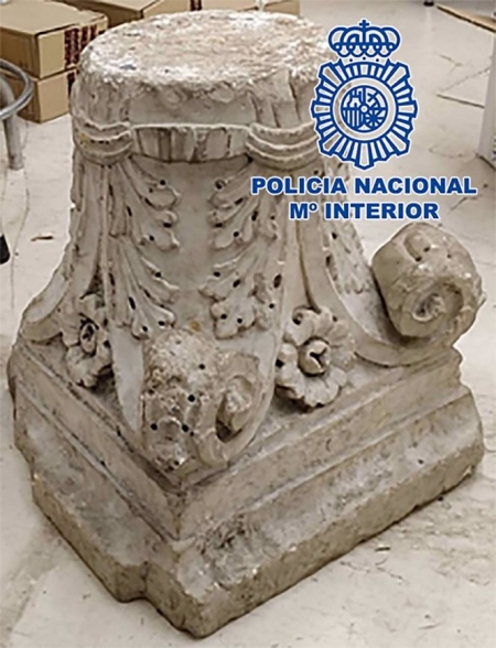 Capitel romano recuperado por la Policía Nacional (POLICÍA NACIONAL)