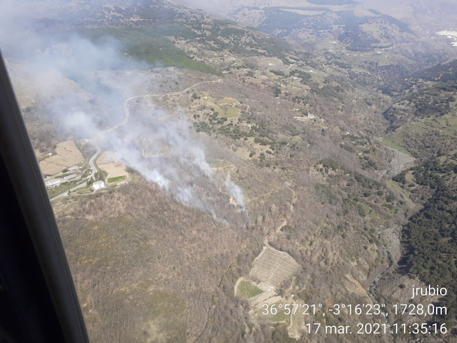 Lugar donde se ha producido el incendio (INFOCA) 