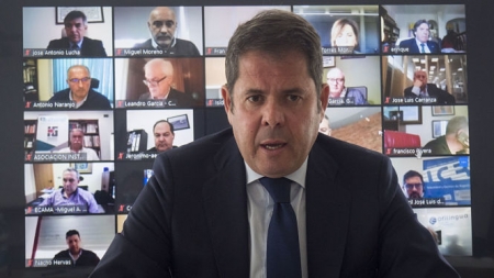 Gerardo Cuerva durante la concentración empresarial telemática (CGE) Gerardo Cuerva durante la concentración empresarial telemática (CGE)