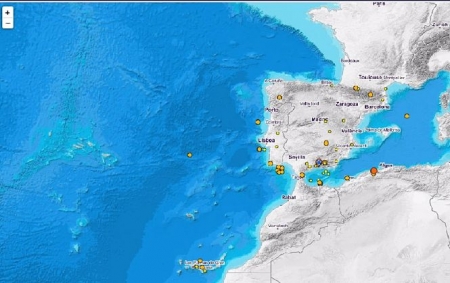 Gráfico del IGN con los últimos terremotos registrados este martes (IGN) 