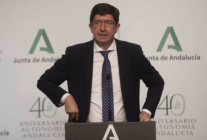 Imagen de archivo del vicepresidente de la Junta, Juan Marín, en rueda de prensa (MARÍA JOSÉ LÓPEZ - EUROPA PRESS)