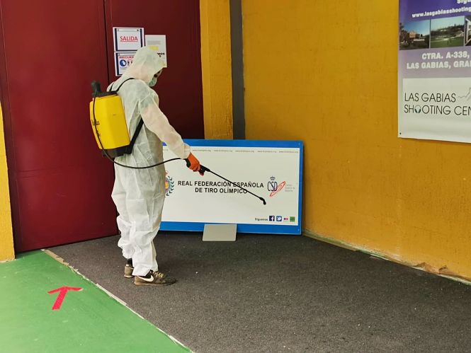 Desinfección en las instalaciones del CEAR de Las Gabias (FEDERACIÓN ESPAÑOLA DE TIRO OLÍMPICO) 