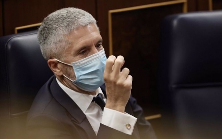 El ministro de Interior, Fernando Grande-Marlaska, en una sesión de control al Gobierno (EUROPA PRESS/E. PARRA. POOL) 