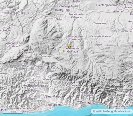 Lugar donde se producido el accidente (IGN SISMOLOGIA) 