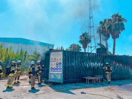 Simulacro de los nuevos bomberos (AYTO. MOTRIL)