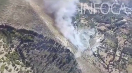 Vista aérea del lugar del incendio (INFOCA)