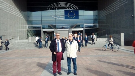 Miembros de la plataforma del Río Castril en Bruselas, en imagen de archivo (PLATAFORMA DEL RÍO CASTRIL)