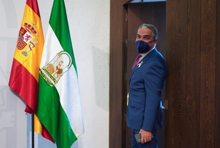 Rueda de prensa del consejero de la Presidencia, Administración Pública e Interior y portavoz del Gobierno andaluz, Elías Bendodo (EDUARDO BRIONES / EUROPA PRESS) 