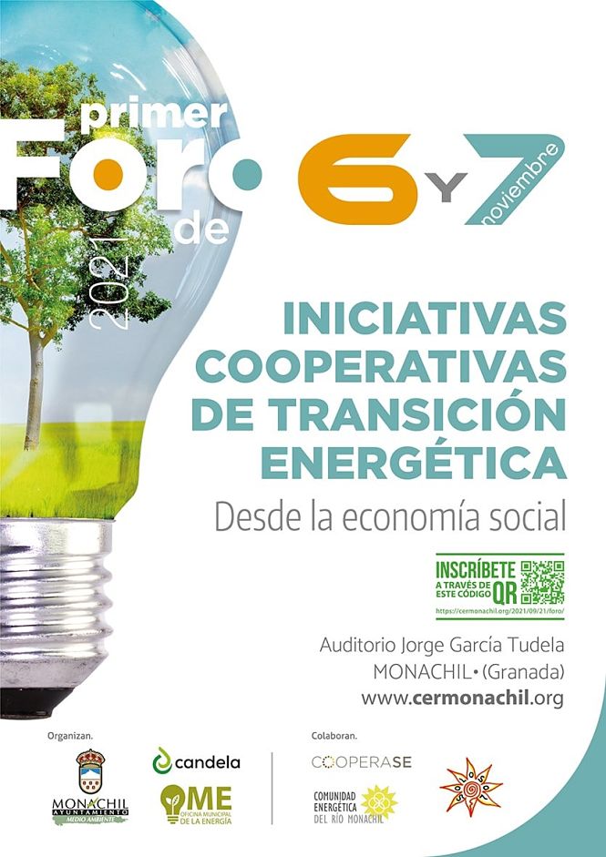 Cartel del I Foro de Iniciativas de Transición Energética desde la Economía Social (AYTO. MONACHIL)