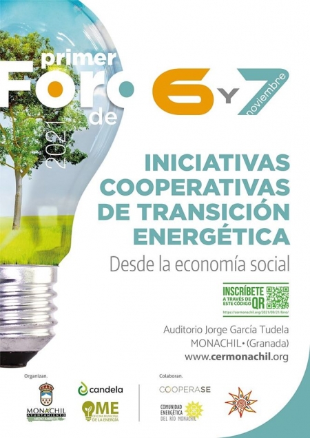 Cartel del I Foro de Iniciativas de Transición Energética desde la Economía Social (AYTO. MONACHIL)
