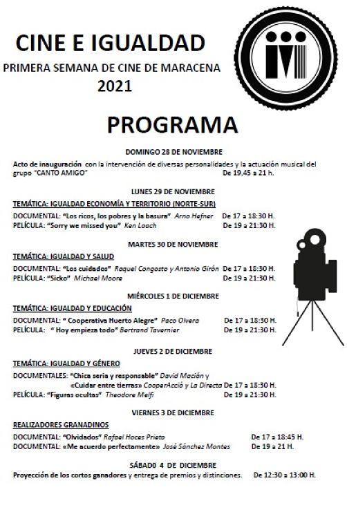 Programa completo Semana de Cine e Igualdad (HOMBRES DE MARACENA POR LA IGUALDAD)