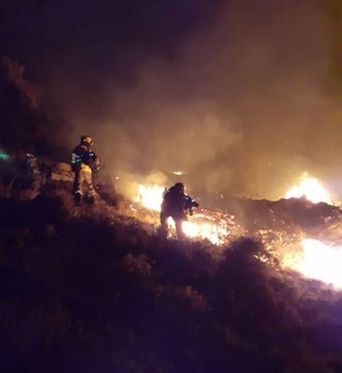 Incendio forestal declarado de madrugada en el paraje Cruz de Víznar (PLAN INFOCA)