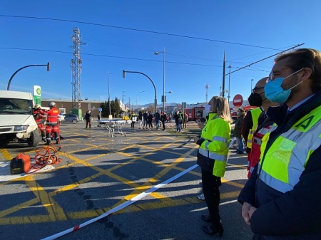 Marifrán Carazo durante el simulacro celebrado en Albolote (JUNTA) 