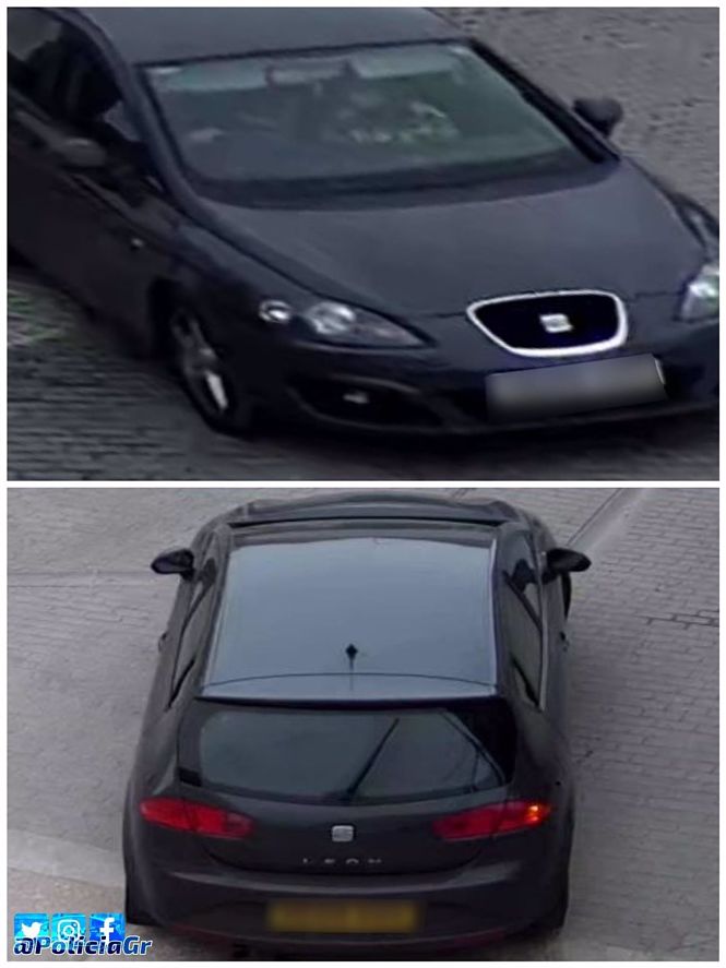 El vehículo SEAT León con matrícula de Reino Unido de los dos presuntos autores de hurtos con `abrazo cariñoso` en Salar (POLICÍA LOCAL DE GRANADA) 