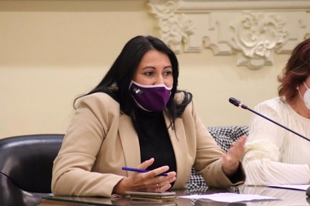 La secretaria de Acción Institucional y Municipalismo de Podemos Andalucía y diputada provincial de Unidas Podemos, Alejandra Durán (PODEMOS ANDALUCÍA)