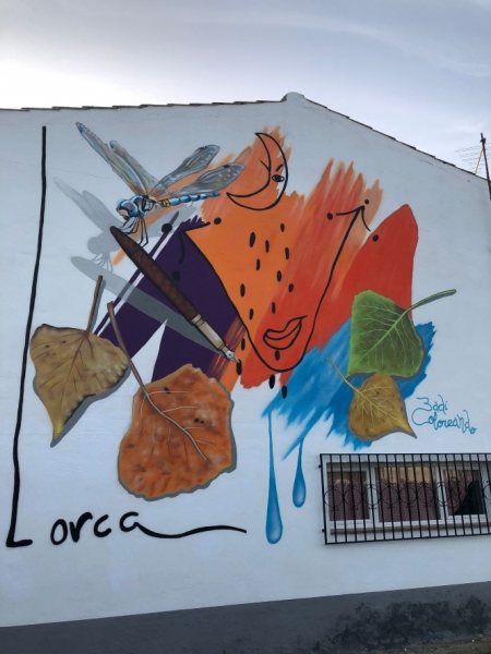Grafitti dedicado a Lorca (AYTO. FUENTE VAQUEROS)