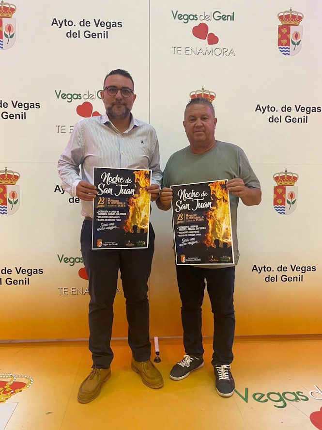 El alcalde y el concejal de Festejos de Vegas del Genil presentan las actividades de la Noche de San Juan (AYTO. VEGAS DEL GENIL)