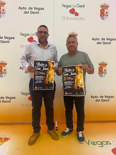El alcalde y el concejal de Festejos de Vegas del Genil presentan las actividades de la Noche de San Juan (AYTO. VEGAS DEL GENIL)