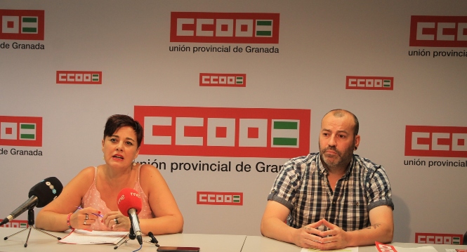 Mari Ángeles Martín y David Vílchez en rueda de prensa (CCOO/ARCHIVO)	
